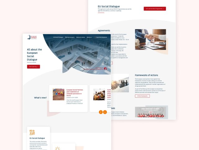 Mockup design de l'interface de Etuc Resource Center