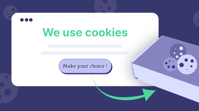 Illustration of a banner showing cookies on the Internet