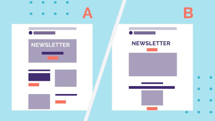 Illustration of a comparison between 2 newsletter pages