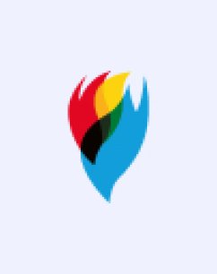 Logo coloré en forme de goutte avec des couleurs CMJN : cyan, magenta, jaune et noir.