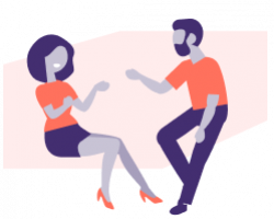 Un homme et une femme en train de discuter